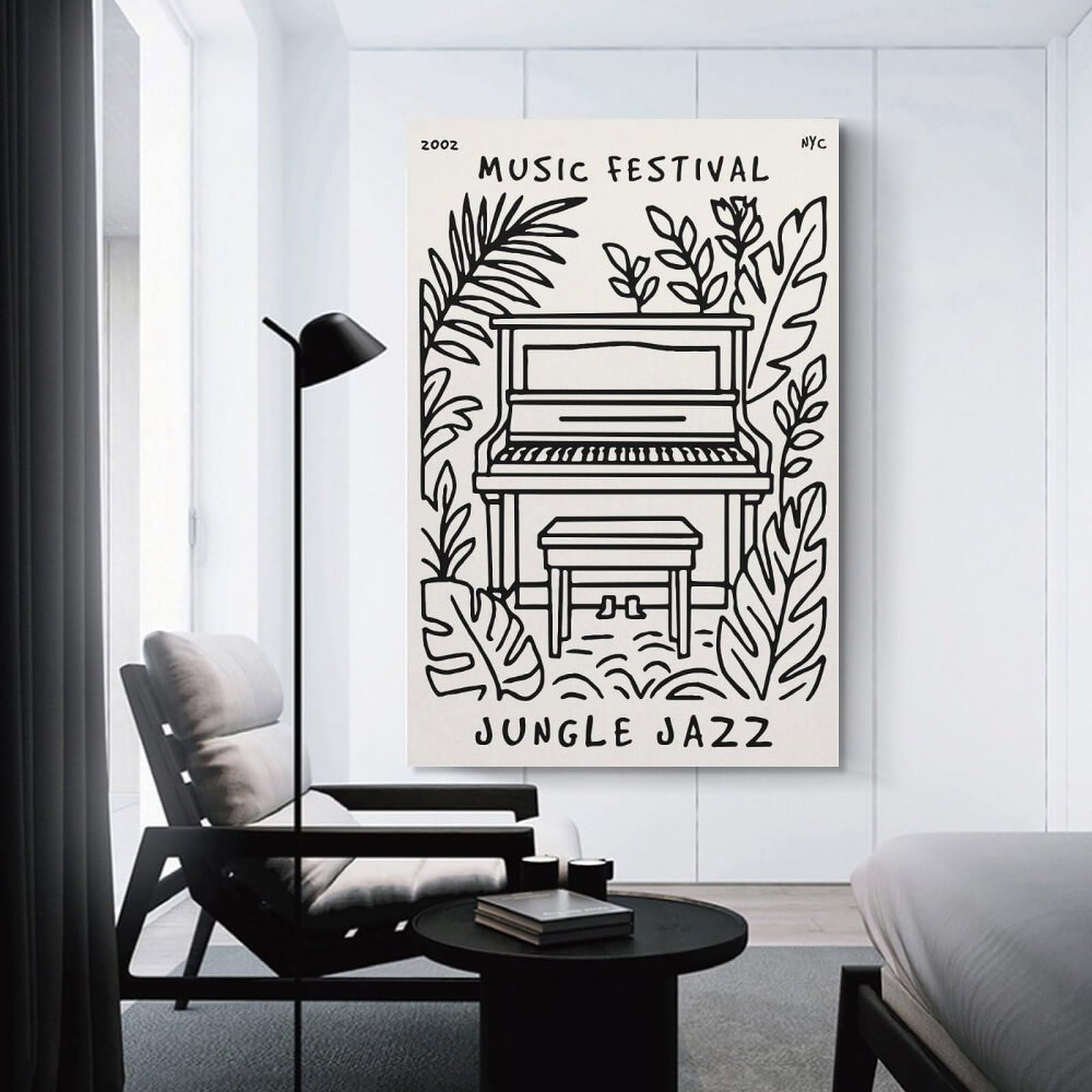 Junmoney Decorative Canvas Print Jungle Jazz Music Festival, 24x36inch(60x90cm), for Entrance Spaces, Stair Walls Or Halls, A Neat Decor Update for Hallways