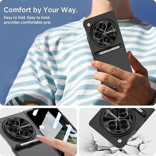 Miniatura 7 de Miimall Funda compatible con OnePlus Open con S Pen, soporte para bolígrafo todo incluido + protector de pantalla de vidrio templado para OnePlus