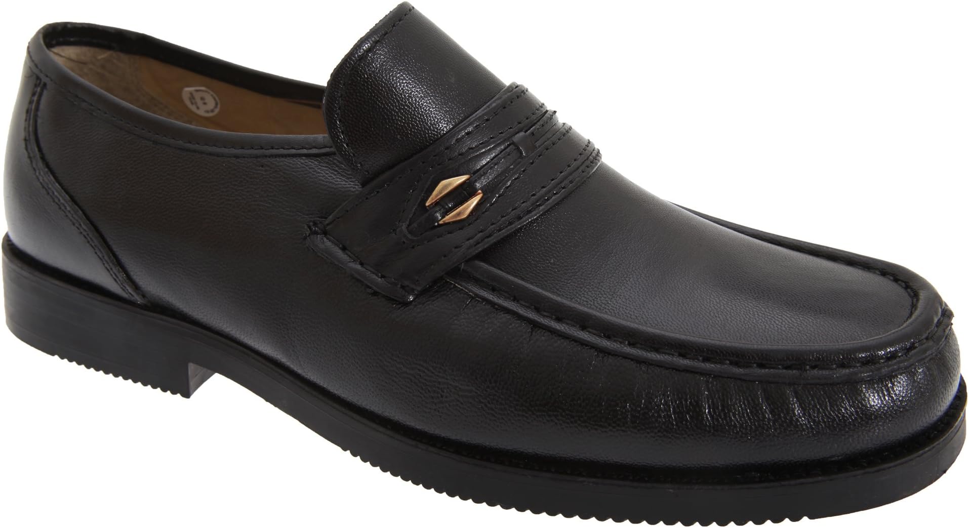 Tycoons BARRIE Mens Leather Moccasins Black