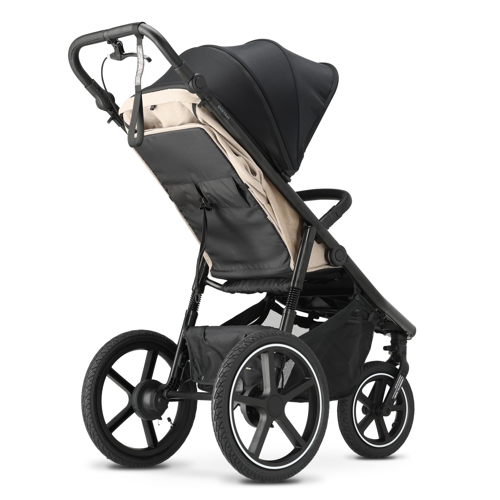 Deryan Bolt Jogger Kombikinderwagen - Zusammenklappbarer Buggy für jedes Gelände - 6 Monate bis 22 kg - Cream