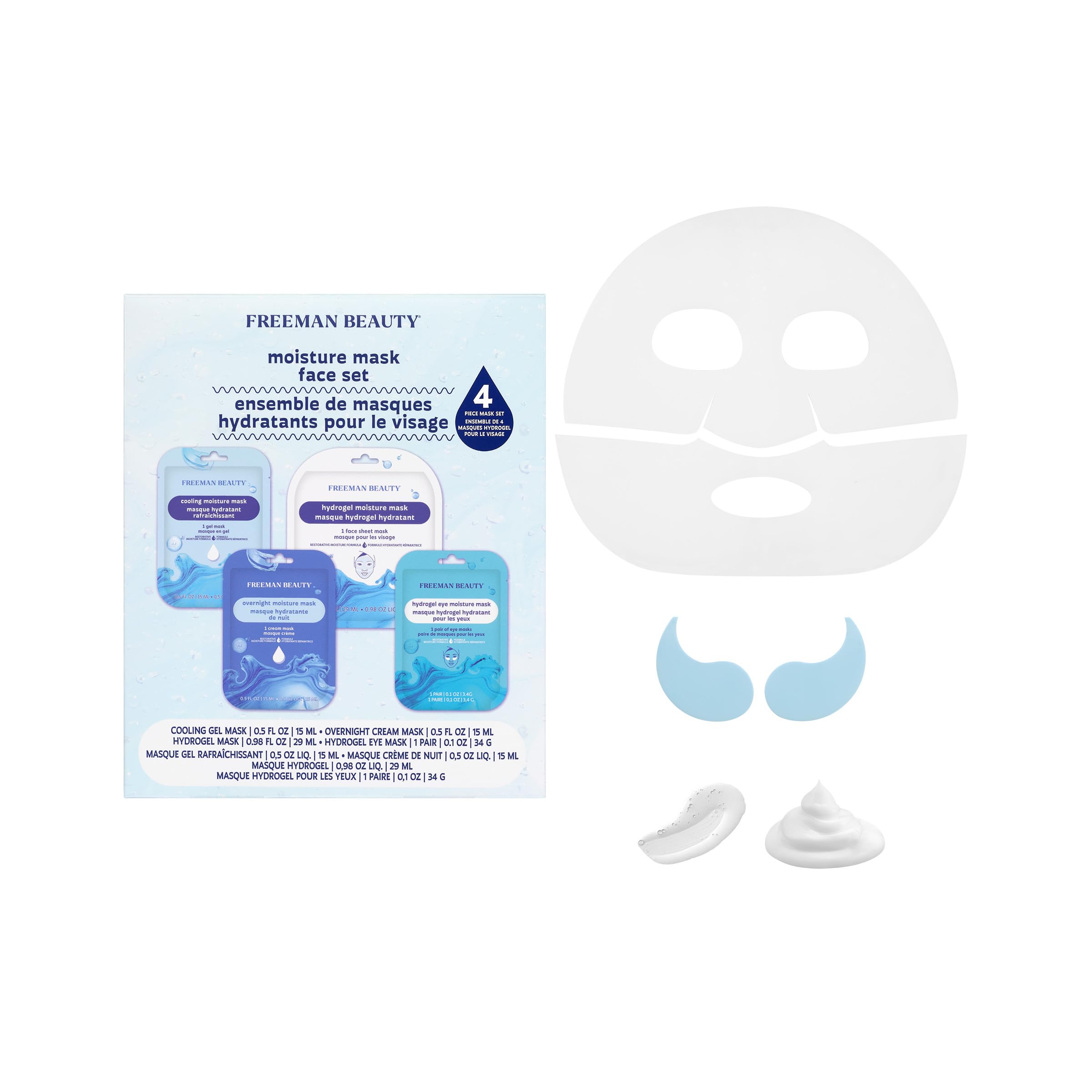 Freeman Blue Mask Snapklik.com : Freeman 4 Piece Hydrating Face Mask Set Clean Moisture ...