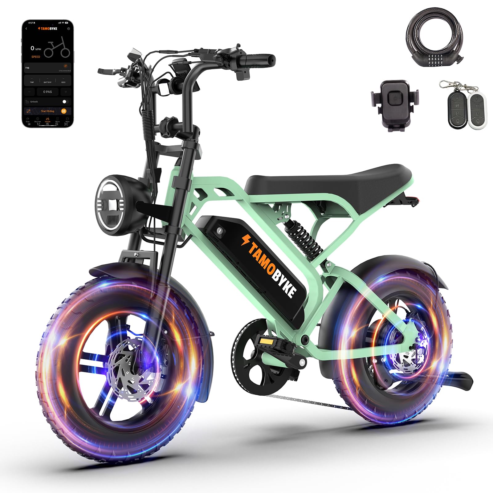 T16 Electric Bike for Teens & Childs, 1000W Motor 48V15.6Ah Removable Battery, 30MPH Off-Road Electric Bicycle,16"Fat Tire Ebike for Kids, 7-Speed,Dual Hydraulic Brakes, Fits Riders 4'5"-5'4"