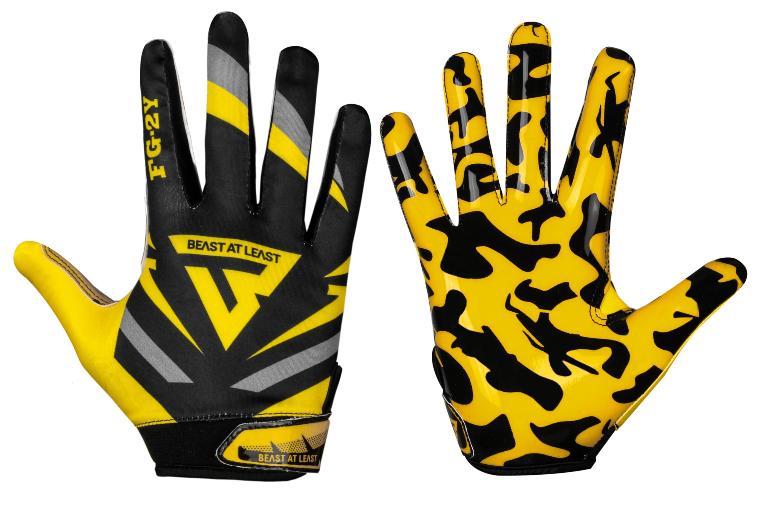Beast AT Least Youth Football Gloves, Sticky Wide Receiver Gloves for Kids & Adults, Flag Football Gloves with Enhanced Silicone Grip for Men Women,