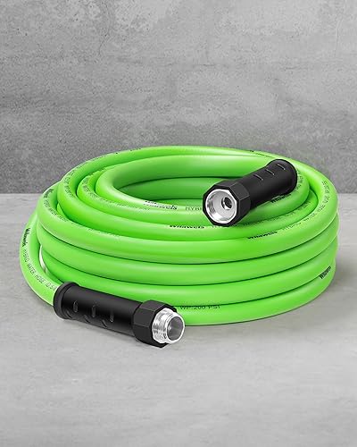 Manguera de jardín de 30 pies x 58 pulgadas, manguera de agua con mango giratorio, accesorios de aluminio sólido, ligera, resistente, manguera verde