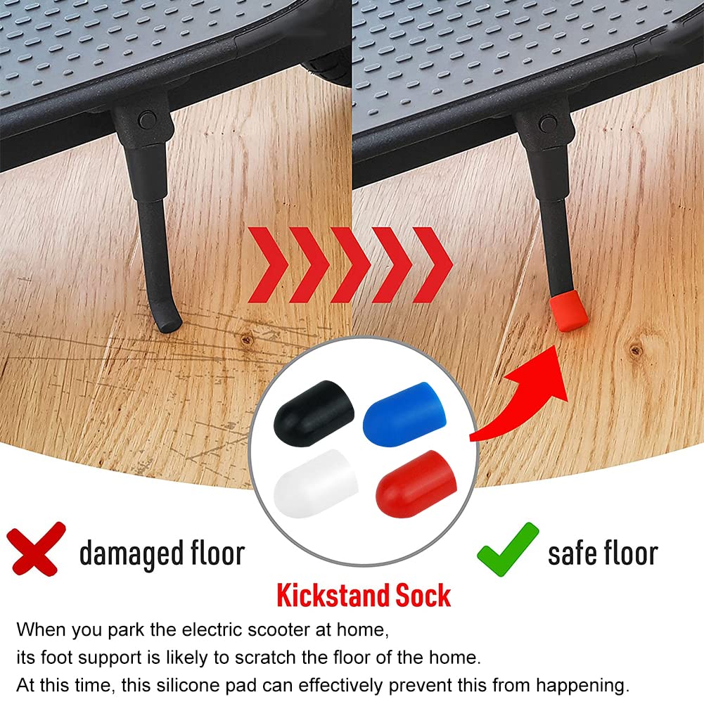 TUKNN 4 Housses Antidérapantes Pour Béquille De Trottinette Électrique – Silicone Résistant, Faciles à Poser, Protection Anti-Rayures