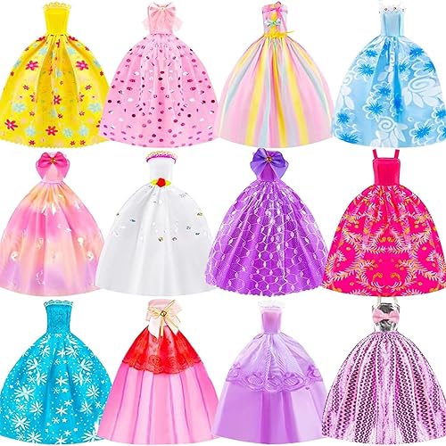 Vista 2 de Zita Element Lot 5 Handmade Fashion Party Dress Outfit para Barbie Ropa Xmas Gift- estilo al azar