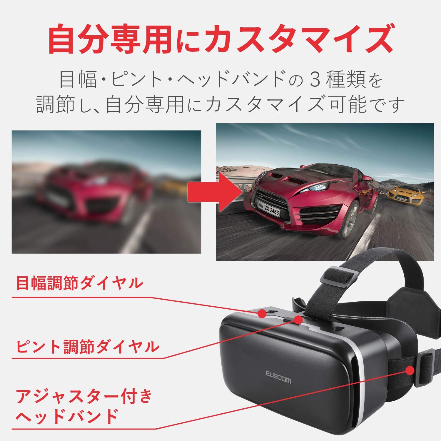 Amazon.co.jp: エレコム VRゴーグル VRヘッドセット 4.0~6.5インチの
