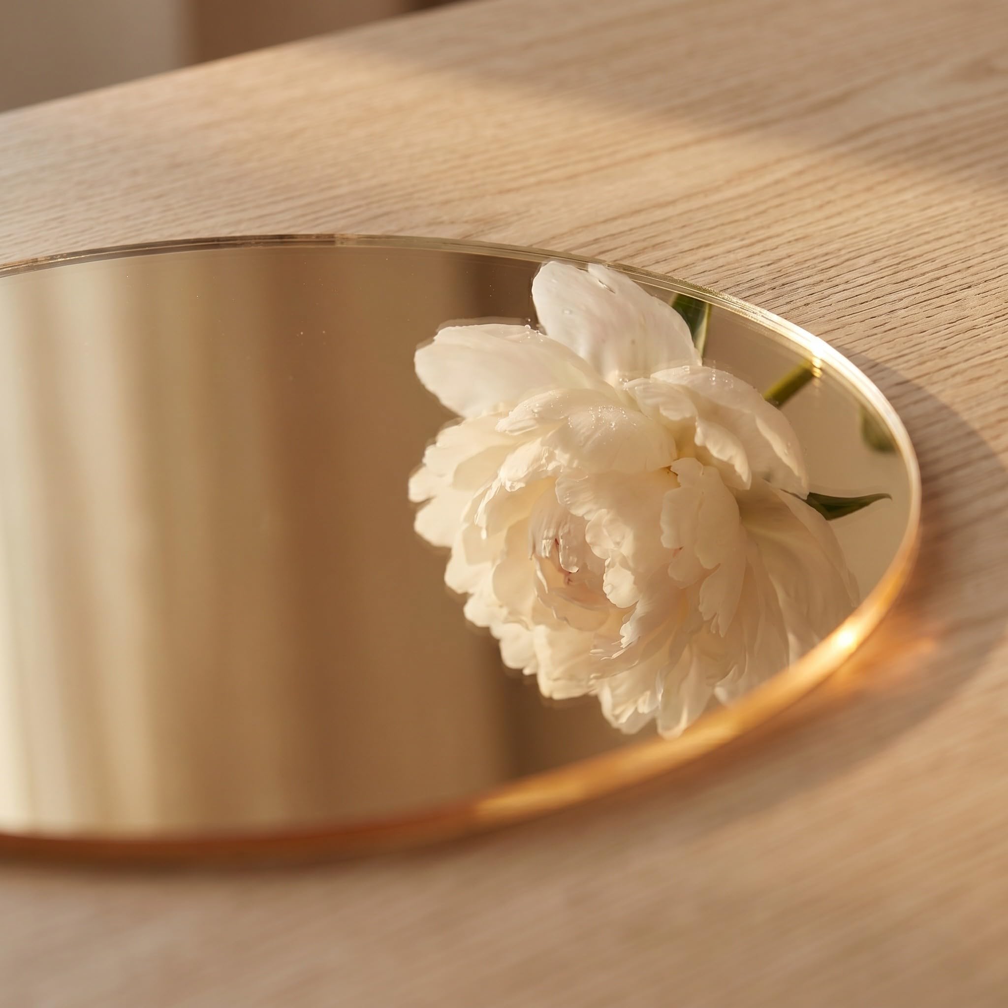 Operitacx Set di 4 vassoi decorativi rotondi in acrilico, specchietti in acrilico da 30 cm (11,8") ideali per centrotavola, esposizione di profumi, decorazioni per matrimoni e servizi