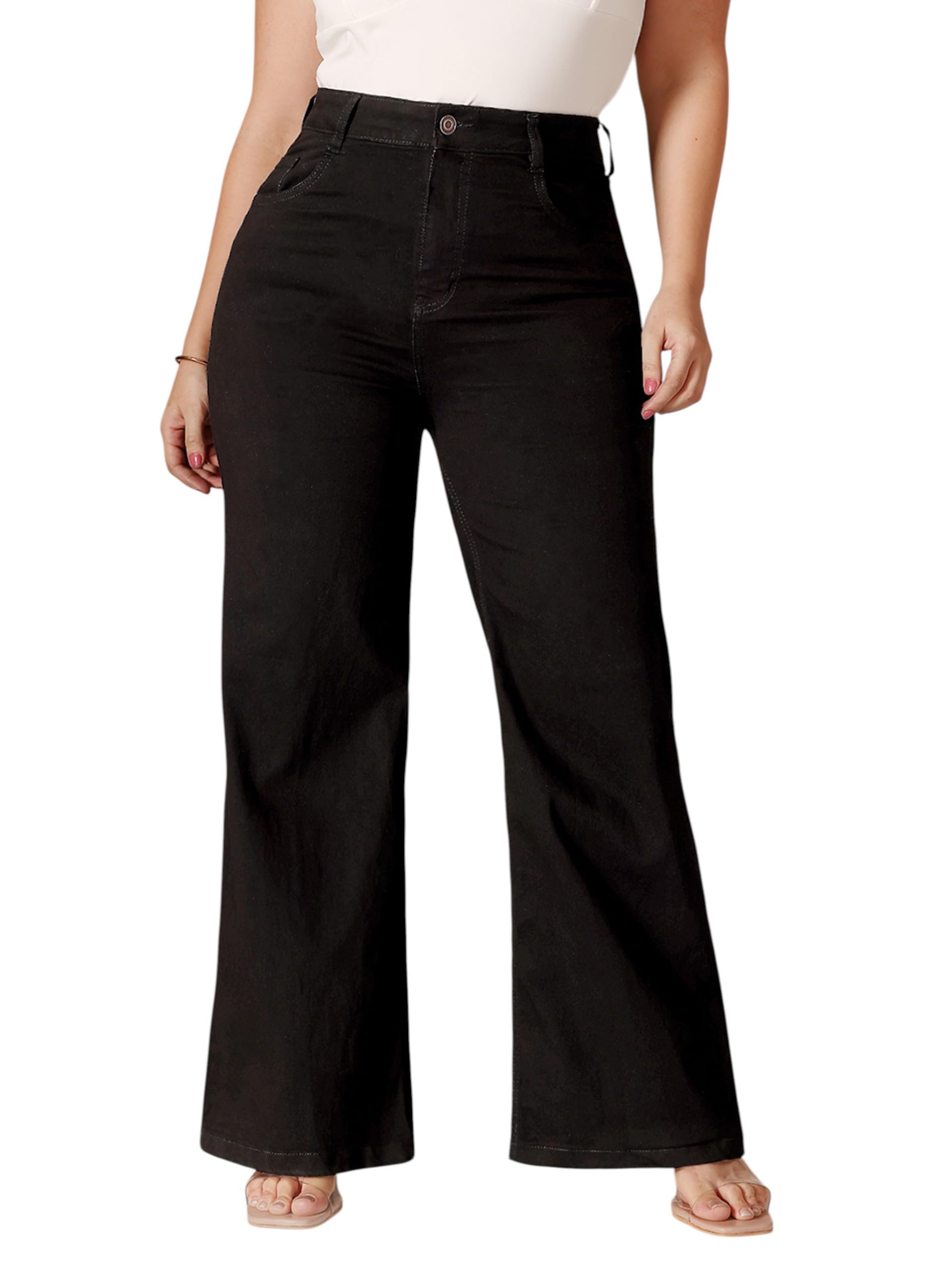 miss chase a+ Women's Bootcut High Rise Regular Length Stretchable Denim Jeans-picture-43