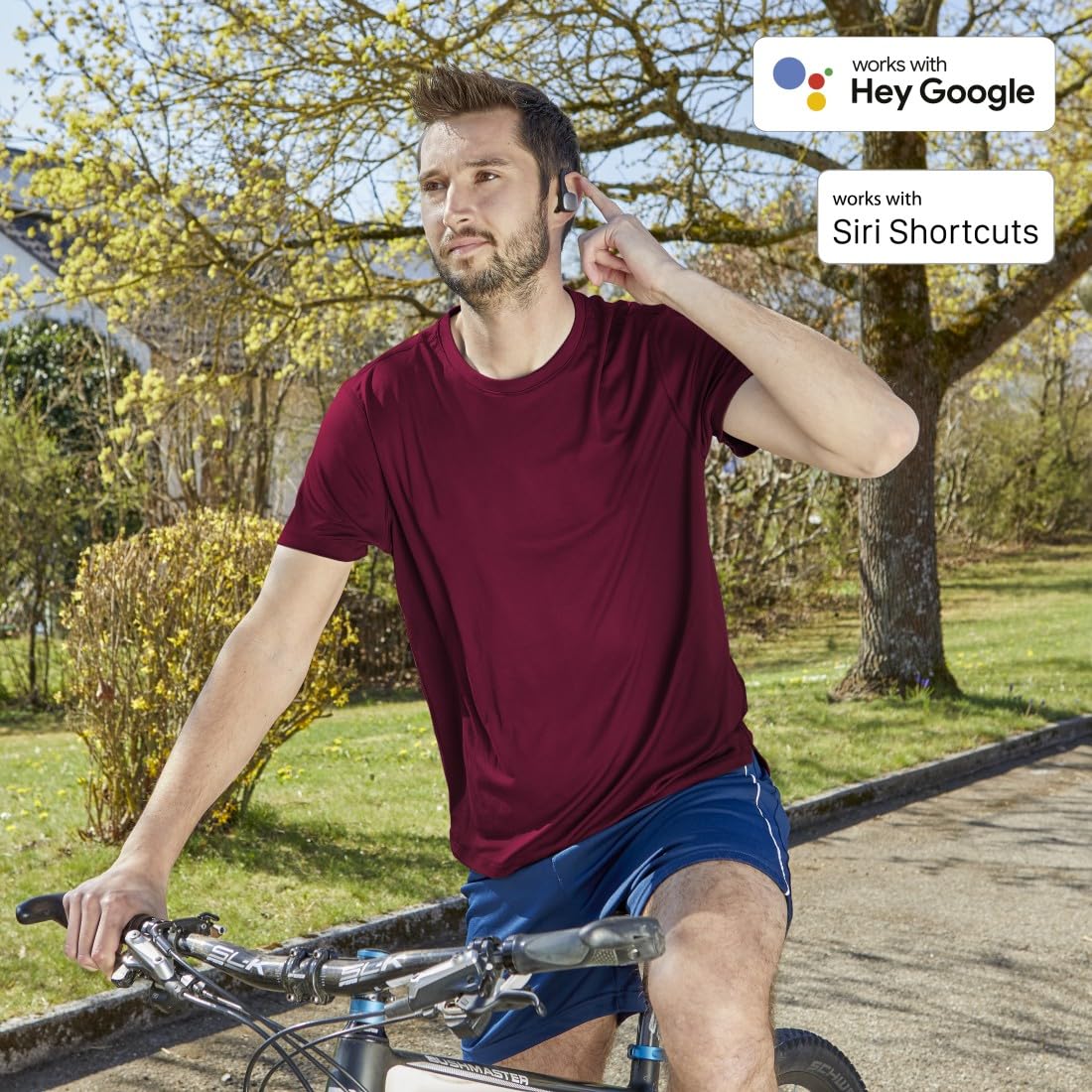 Hama Bluetooth Sportkopfhörer (In Ear Sportkopfhörer mit Ohrbügel, Kopfhörer kabellos mit 35 h Akku, TWS Kopfhörer mit Wasserschutz IPX5, schweißfest, Tastensteuerung) Schwarz/Gelb