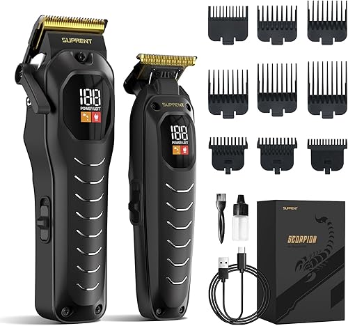 Cortadora de pelo profesional inalámbrica para hombres, kit de corte de pelo para barberos y familia, juego de recortadores de pelo inalámbricos con