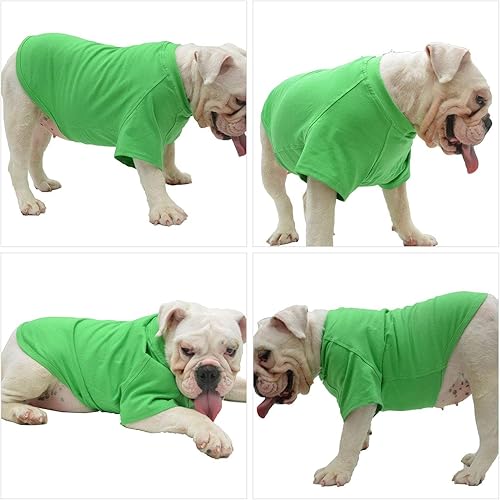 Miniatura 4 de Lovelonglong 2019 - Ropa para mascotas, Disfraces para Perro, Ropa Camisetas en blanco para Perros Grande Medianos Pequeños 100% Algodón 18 Colores,