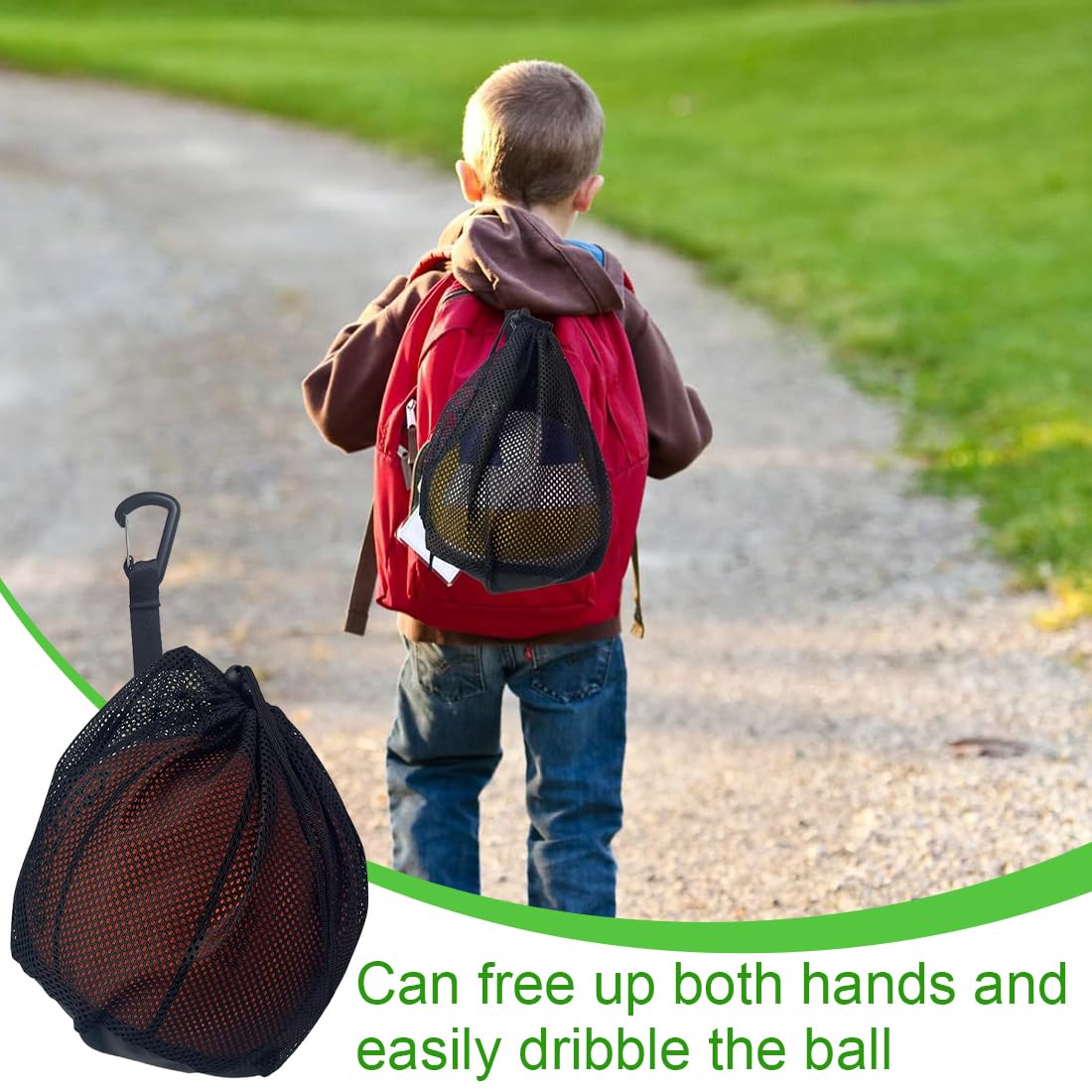 1 Pcs Borsa da pallacanestro multifunzionale per bambini e adulti zaino portatile e borsa a rete inclusi