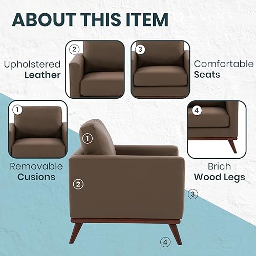 Miniatura 31 de LeisureMod Chester - Silla moderna y contemporánea con patas de madera de abedul maciza, color gris Gris,Malla beige,Cognac Tan,gris topo,Negro