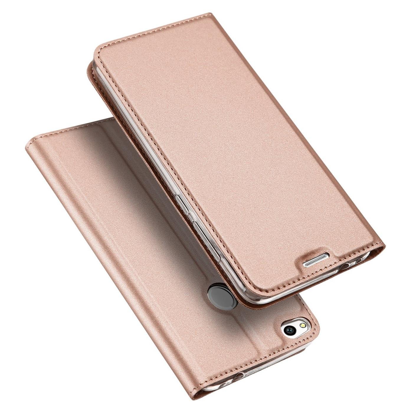 Verco Handyhülle Für Huawei P20 Pro – Klappcover Aus PU Leder Mit Magnet, Kartenfach & Standfunktion, Rosegold