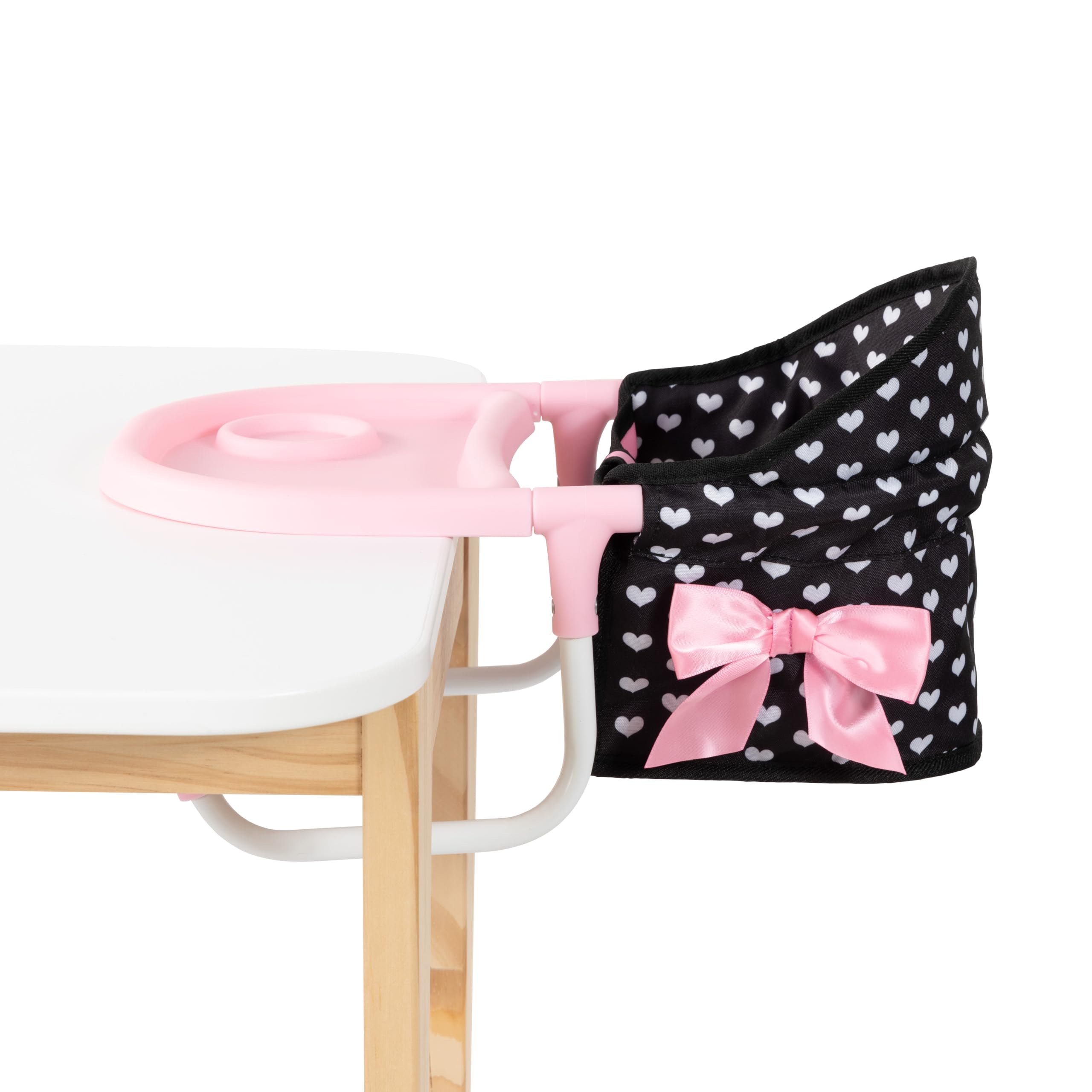 Bayer Design 65960AA Doll's table seat with integrated tray, for dolls up to 46 cm, foldable, adjustable clamp, high backrest - Image 2