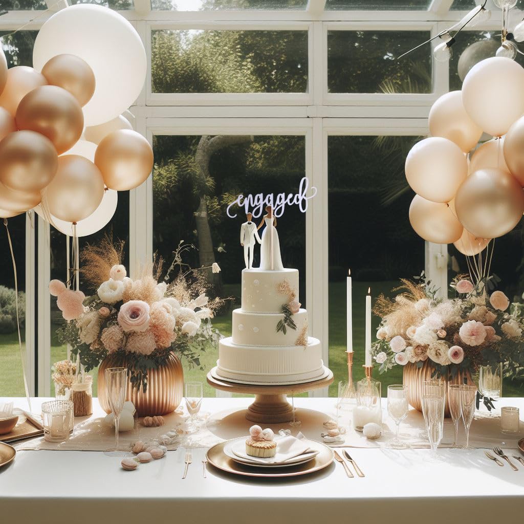 Schwarzer Acryl fidanzamento decorazione torta tema fidanzamento