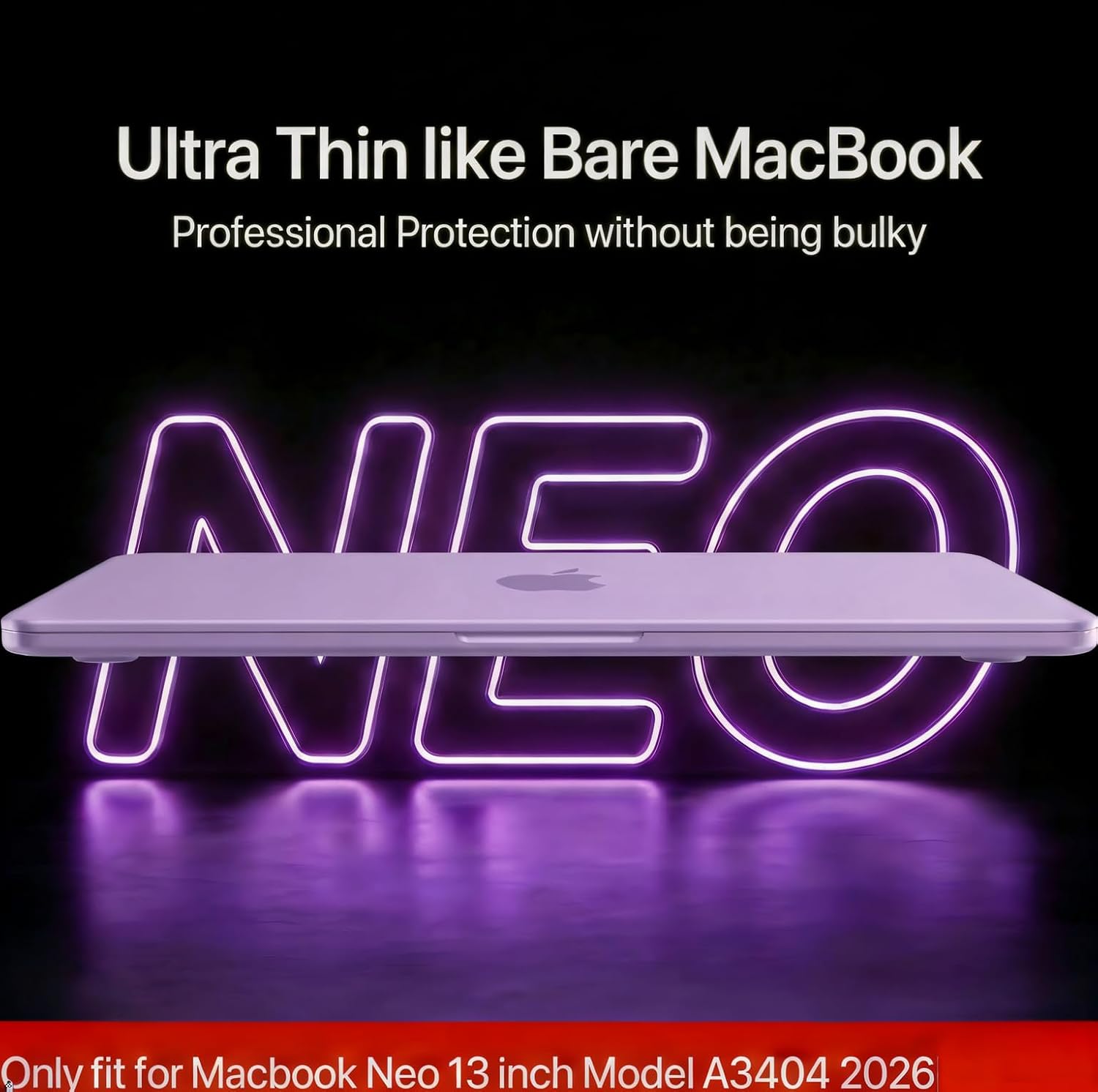 Se7enline Compatible with MacBook Neo Case 13 inch 2026 Model A3404, Hard Shell,Keyboard Cover,Webcam Cover,Trackpad Protector, Anti-Scratch Anti-Drop Slim Fit Full Protection,Light Purple
