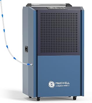 Moiswell 250 Pints Commercial Dehumidifier with Pump for Large Spaces, Industrial Heavy Duty Comm...