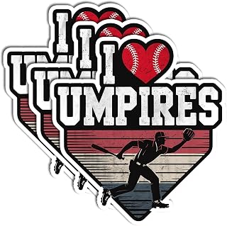 3PCS Funny Umpire Sticker Pack, I Love Umpires Sticker for Helmet, Baseball Softball Helmet Stickers, Vinyl Waterproof Baseball Helmet Decals, Umpire Gifts, Catcher Accessories