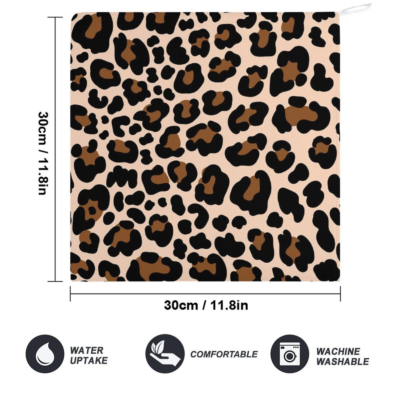 Amazon｜ハンドタオル タオル 豹柄 ヒョウ柄 4枚セット 30×30cm ミニ