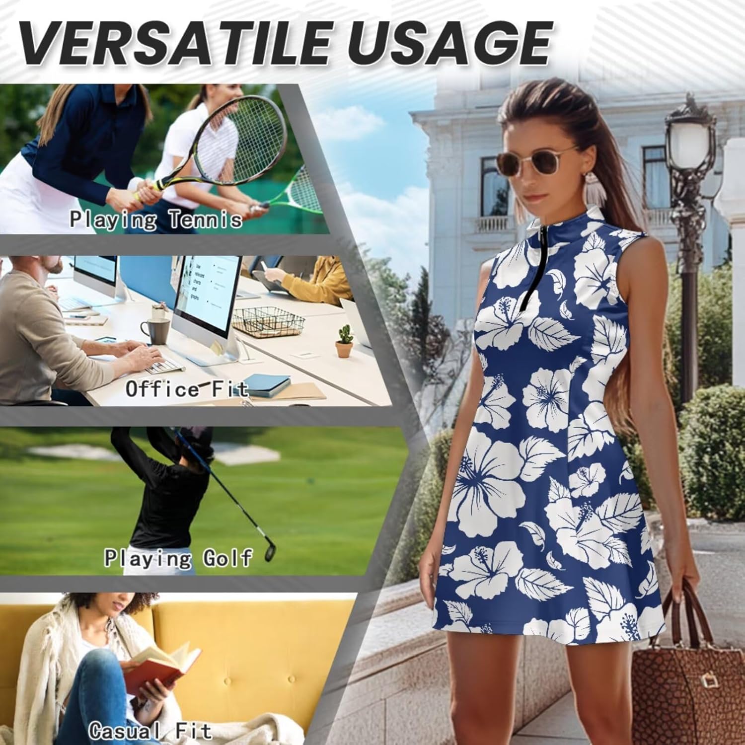 NDISTIN Matching Golf Outfits for Couples Men Short Sleeve Golf Shirts Women Sleeveless Tennis Dress for Outdoor Sports