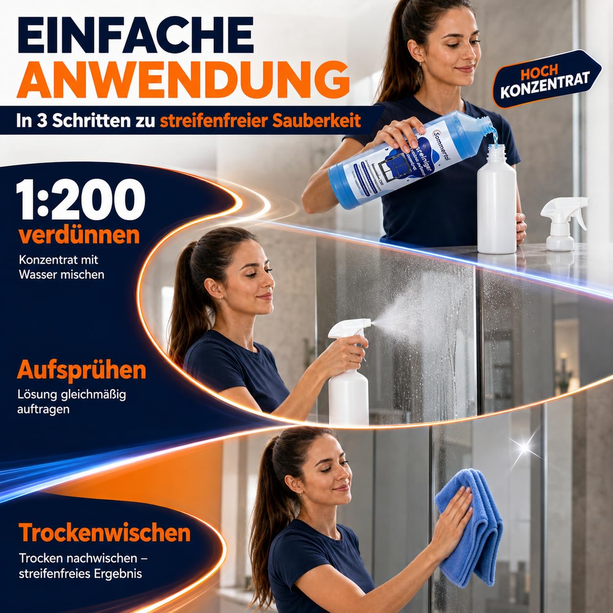 Sommertal Glasreiniger Konzentrat mit Lotuseffekt, 4L