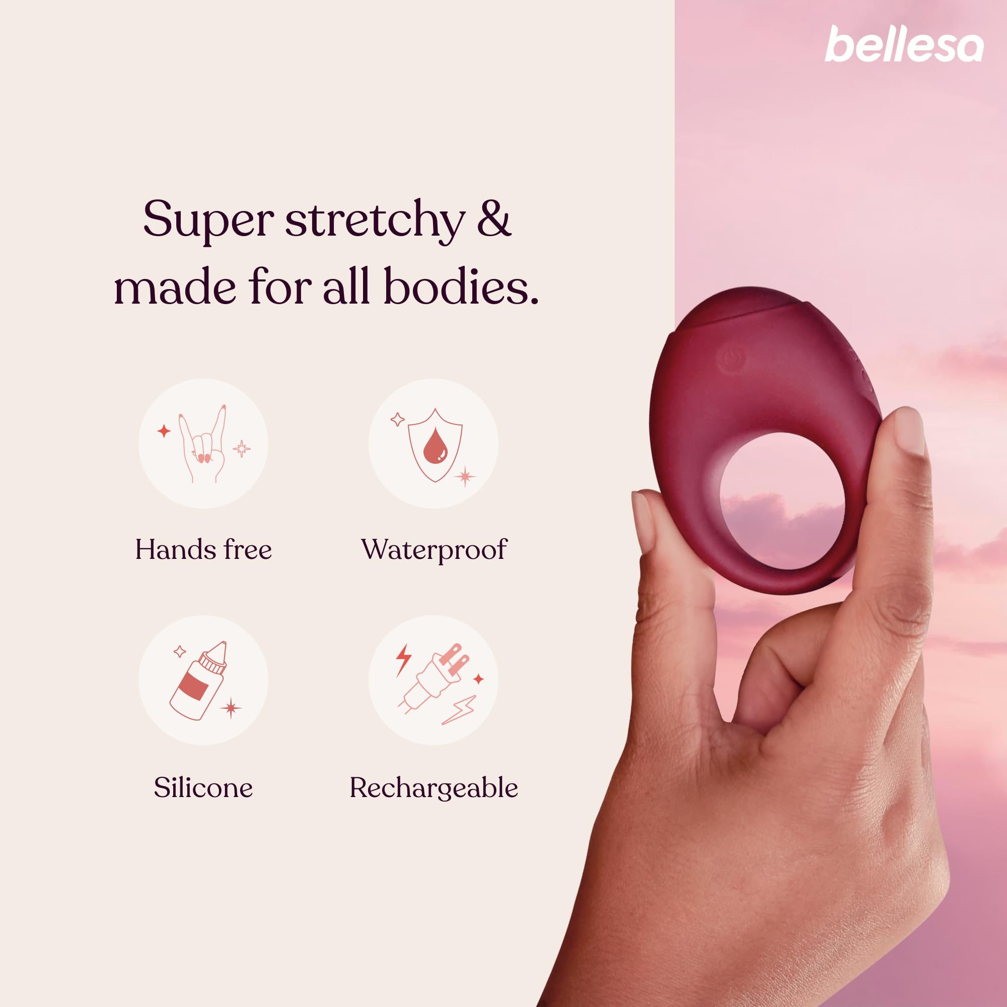 Amazon.com: BELLESA Halo 2 Cock Ring | Couples Sex Toy | Silicone |  Waterproof