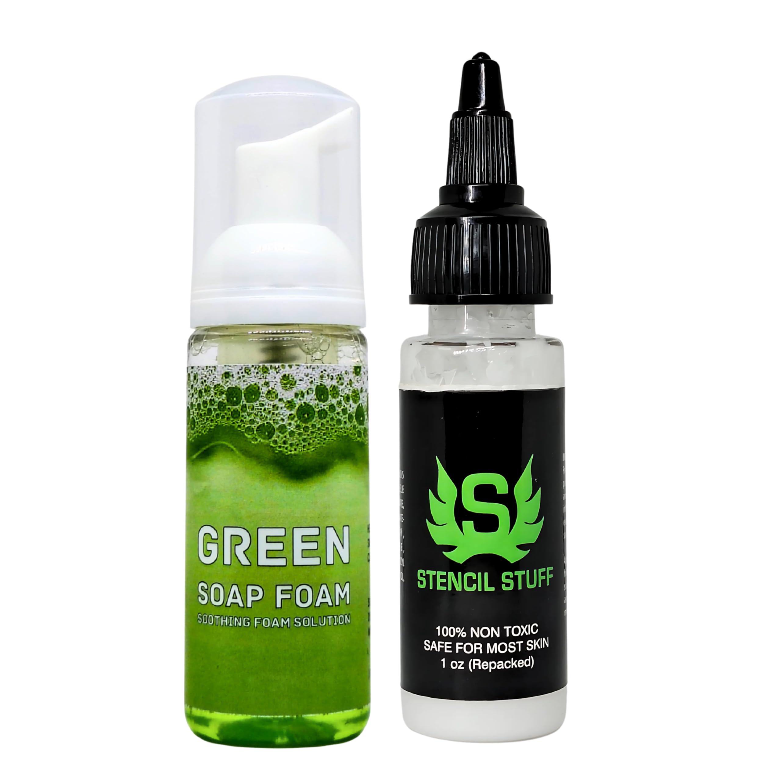 Stencil Stuff 1oz with Green Foam 2oz – Professional Tattoo Aftercare Kit for Long-Lasting Vibrant Tattoos