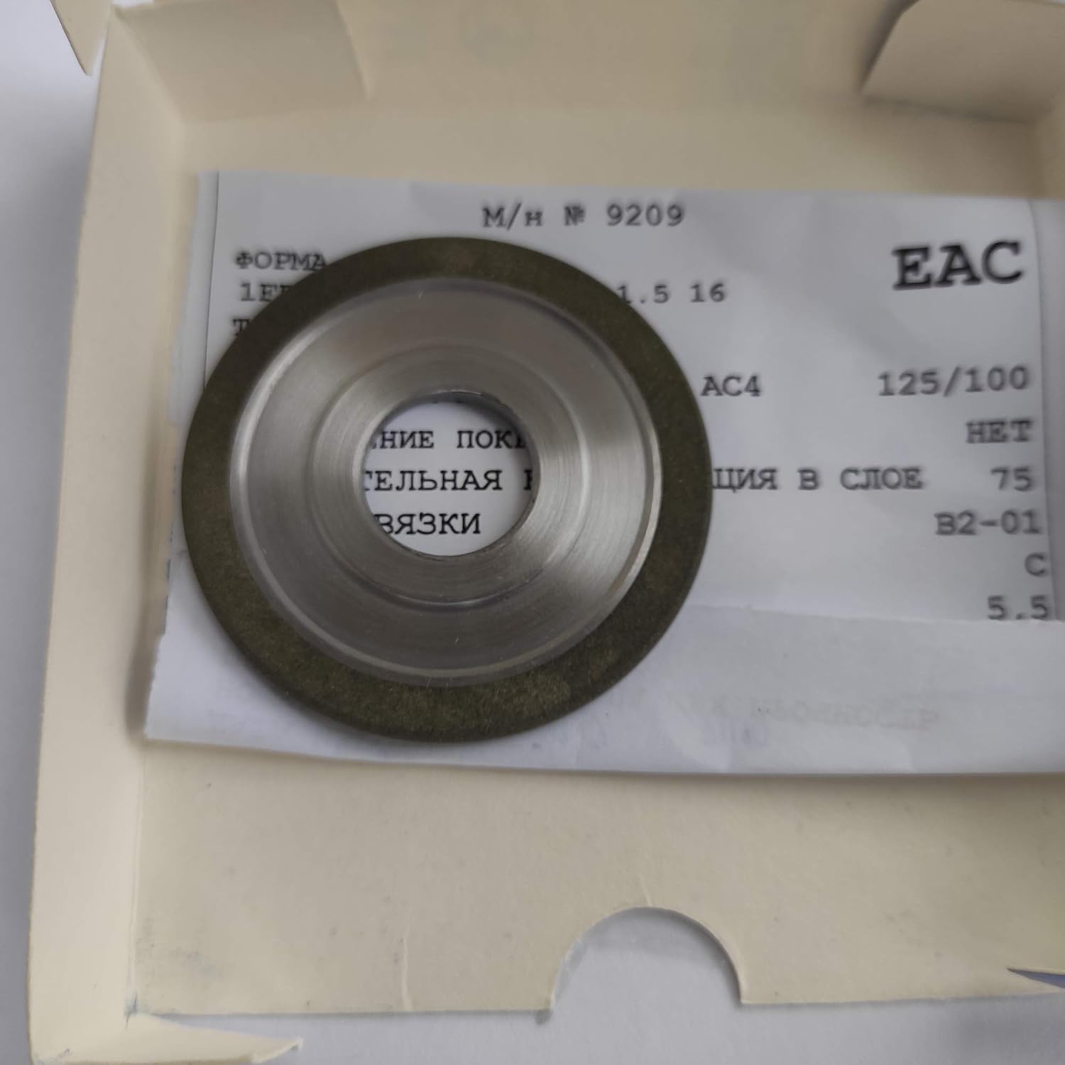 Dia 2" (50mm.) Hole 0.63" (16mm.) Radius: 0.059" (1.5mm.) Type: 1FF1 Radius Diamond Grinding Wheel (125/100 Micron = 150 Grit)
