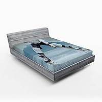 Vista 44 de Sábana Ambesonne bajera, ajustable, multicolor, en colores y tres tamaños