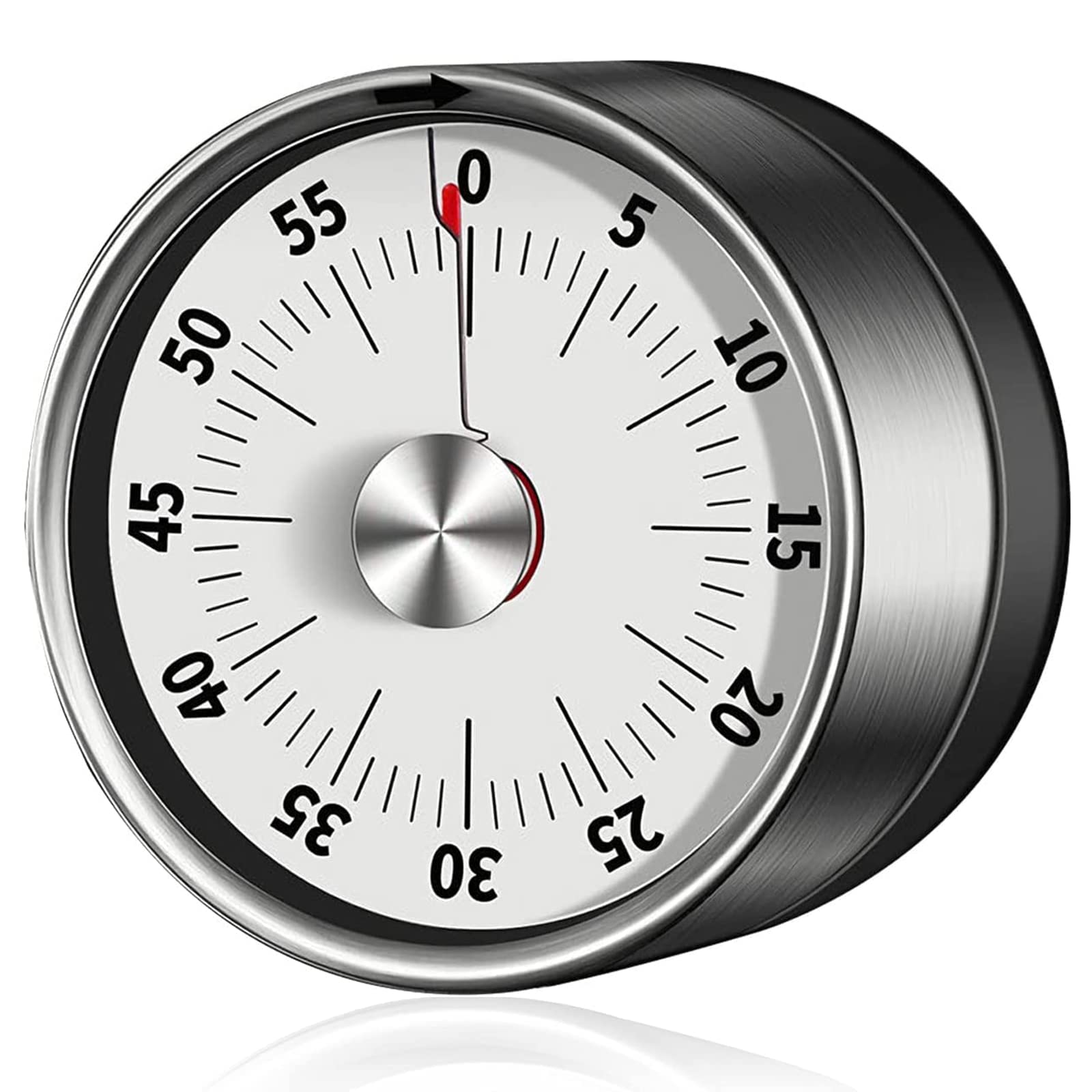 Magnetic Kitchen Timer Chef Cooking Timer Clock, Loud Alarm No Batteries Required 100% Mechanical Magnetic Backing, Exquisite Stainless Steel Body