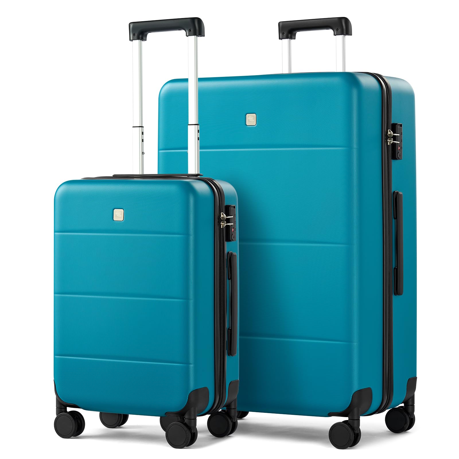 Hanke 2 Piece Hard Shell Luggage Sets with Spinner Wheels Carry On Suitcase Set Checked Large Luggage Lightweight Travel Luggage for Men Women(20/28 Inch, Caribbean Blue)