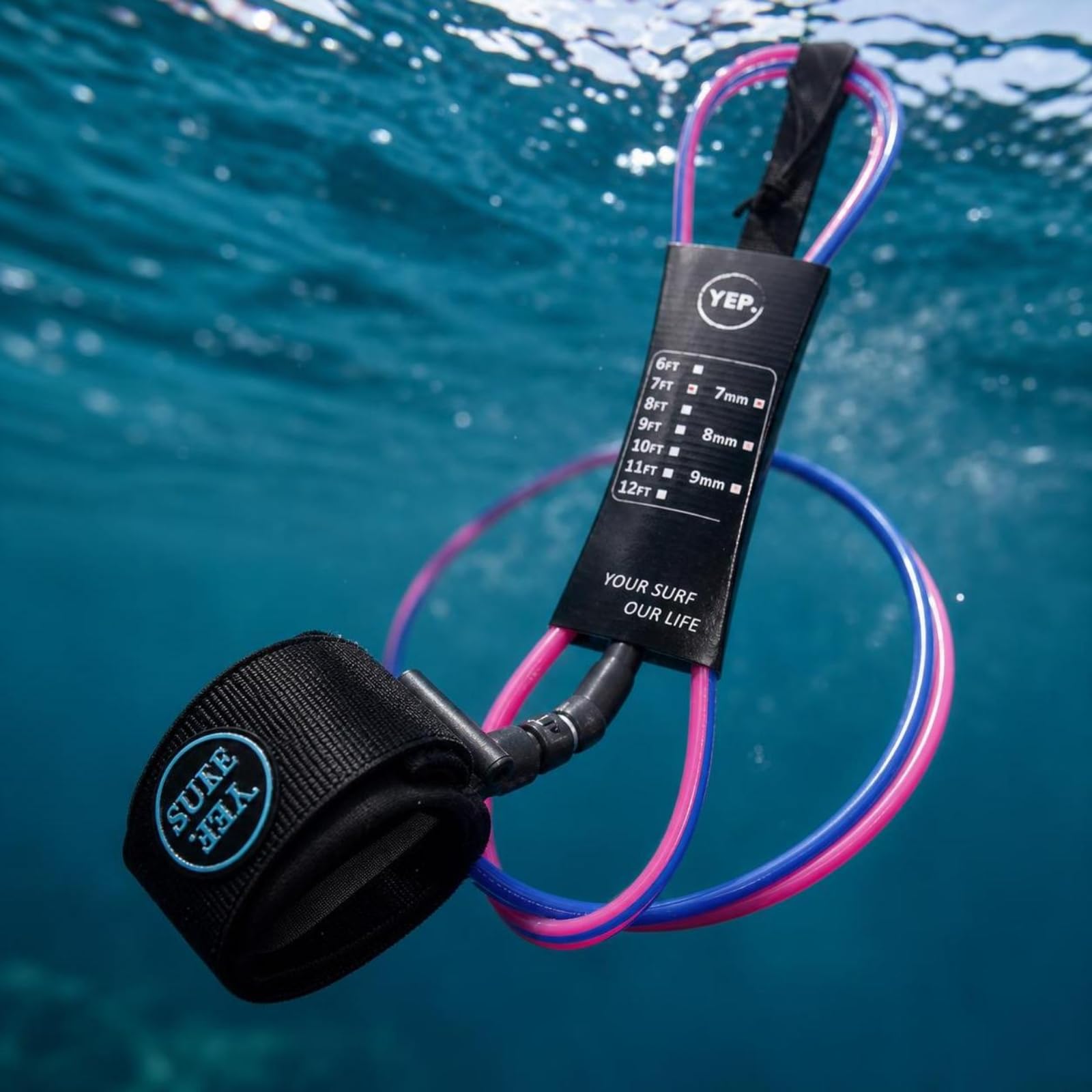 Leash Surf Confortable Laisse en Spirale Flexible Cordon pour Surfeurs, Débutants