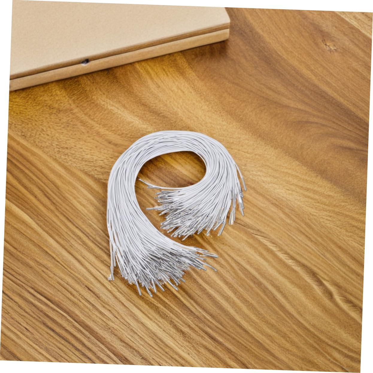 NUOBESTY 150pcs Elastic Cord with Barb Elastic Party Cords Hat Chin Loop Elastic Hat Strap Elastic Chin Cord Menu Elastic Cords Barbed Round Retainers White Polypropylene