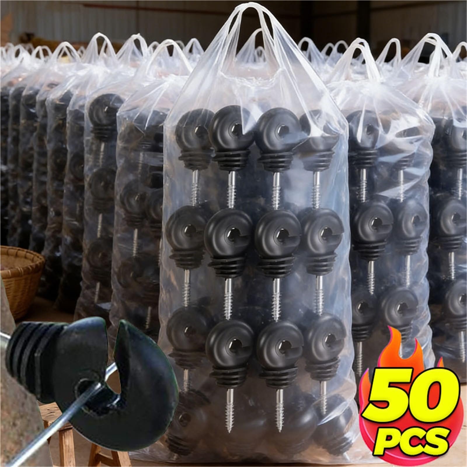 Isolatori Per Recinto Elettrico Isolanti for recinzioni elettriche da giardino Isolante for pali in legno Chiodo autofilettante for recinzione for bestiame agricolo(30PCS)