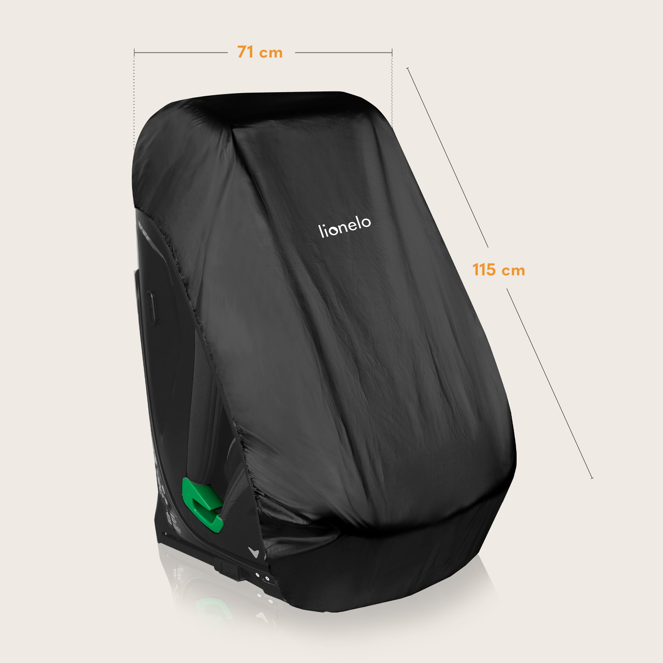 LIONELO THERMALCOVER Uniwersalny Pokrowiec na Dziecięcy Fotelik Samochodowy, Osłona Przeciwsłoneczna Wysoka Ochrona UPF50+, Ochraniacz Zapobiega Nagrzewaniu Fotelika, Łatwy Montaż
