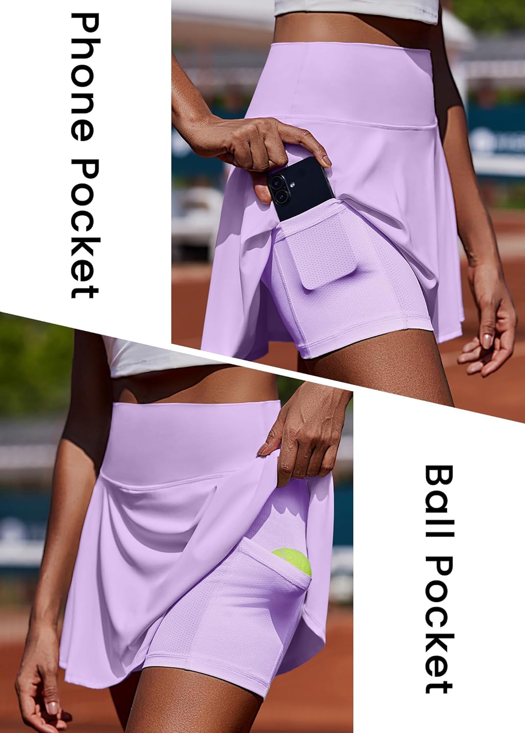 PINSPARK Womens Tennis Skirt Pleated Athletic Skorts with Pockets Shorts High Waisted Golf Skirts for Workout Running Casual - Image 2