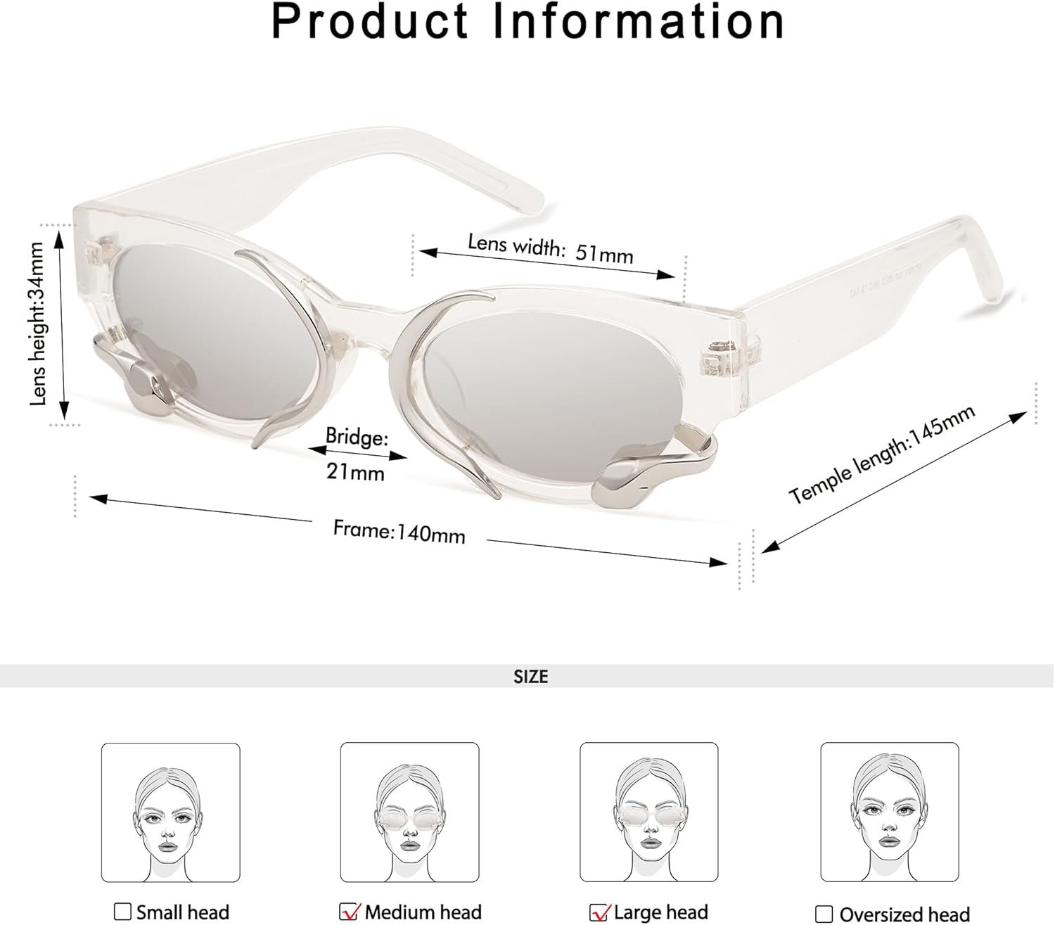 Appassal Trendy Sunglasses for Women Men Vintage Narrow Cateye Metal Snake Sunnie Y2k Accessories AP3621 - Image 6