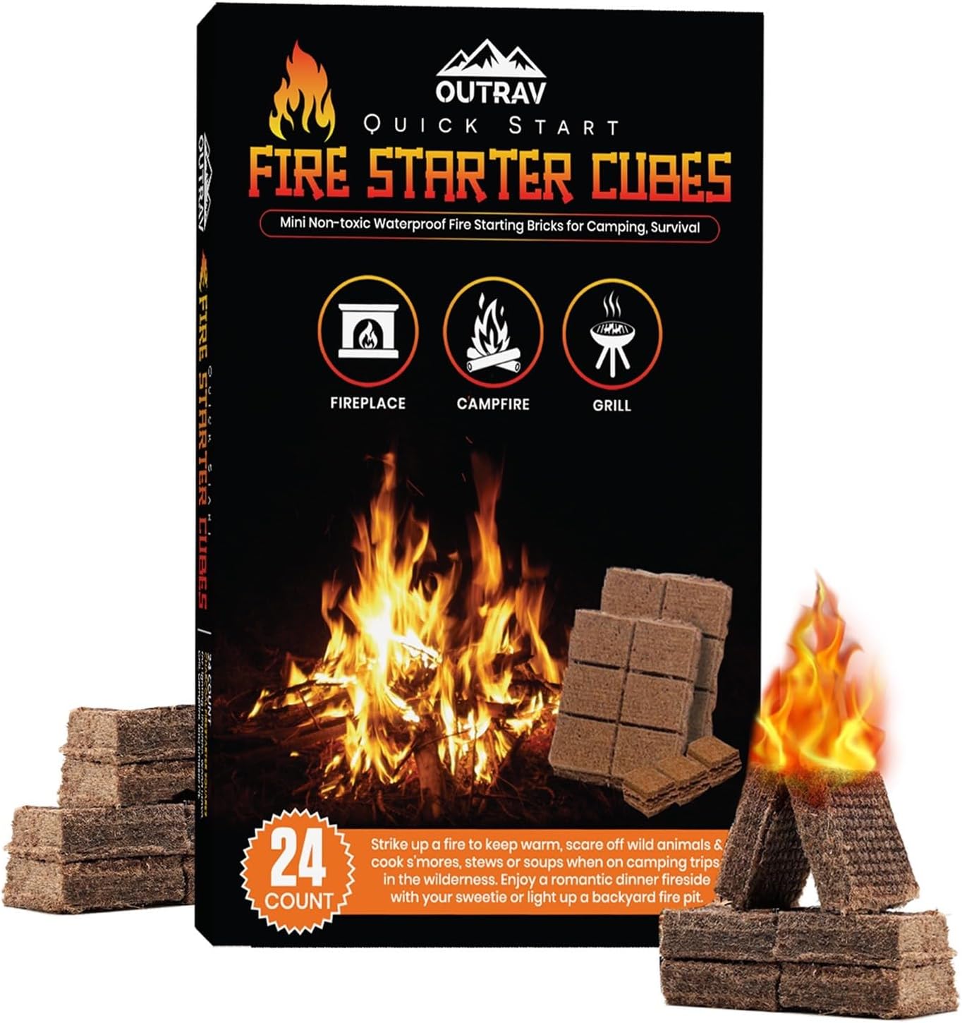 Fire Starter Cubes Charcoal Firestarter Squares for
