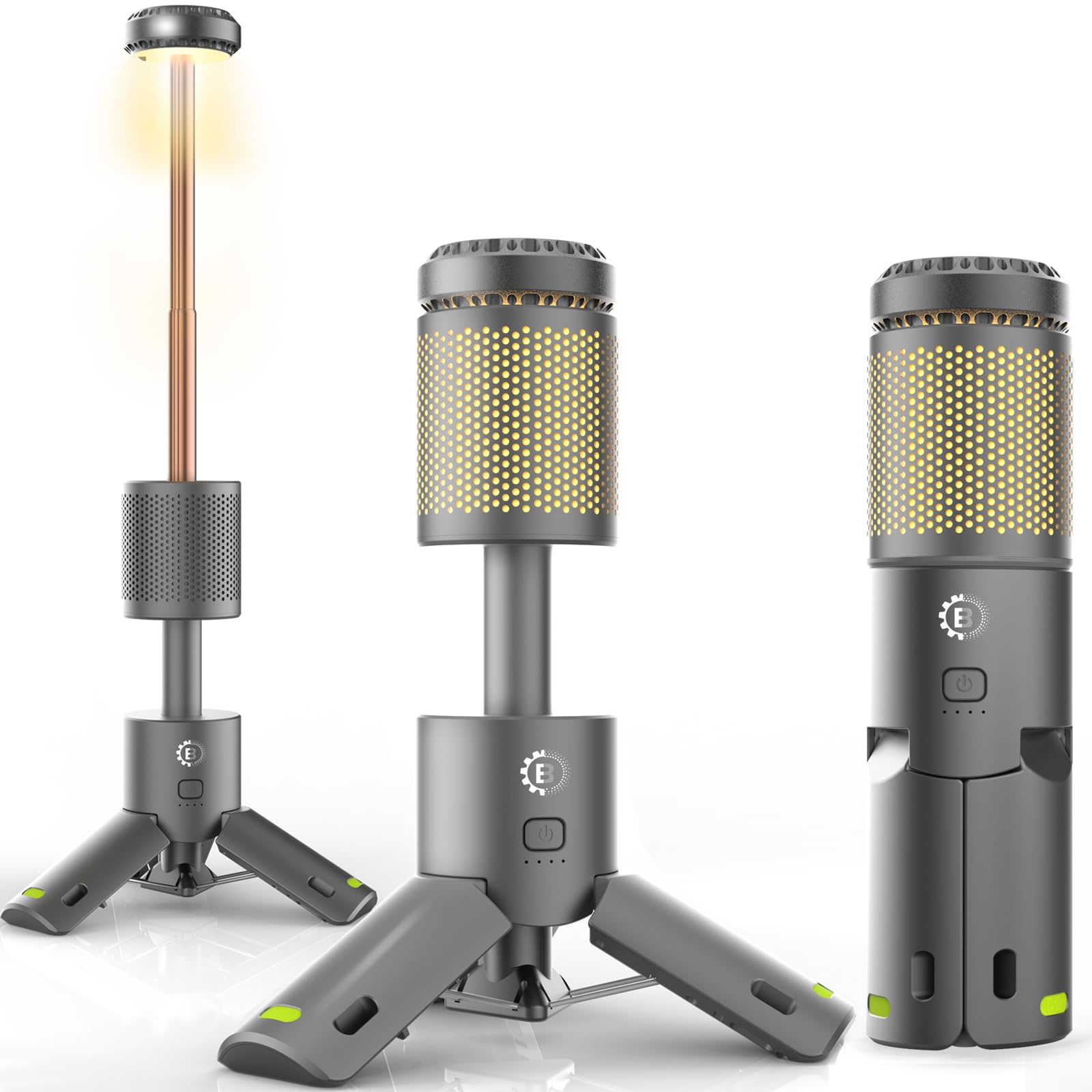 Camping Lantern, BUTIBLENER 10000mAh Rechargeable Led Camping Light, Portable Telescopic Night Light, IPX7 Waterproof Outdoor Lantern for RV Camping, Outdoor Party, Fishing, Hurricane Emergency-Black