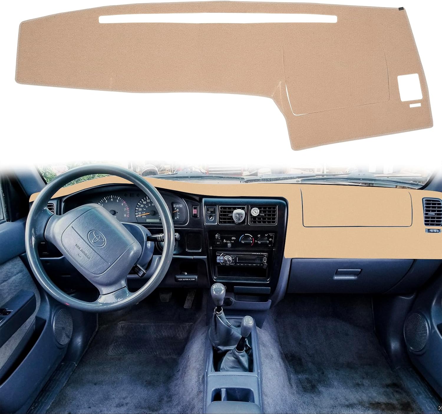 Dashboard Cover Dash Cover Mat Pad Custom Fit for Toyota Tacoma 1998 1999 2000 2001 2002 2003 2004 (Dark Gray)