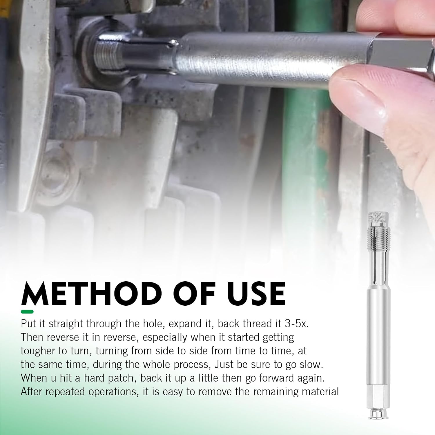 WZP 14 mm Back Tap Spark Plug Thread Repair Tool, M14x1.25 Thread Chase Tap, Motorcycle Spark Plugs, Straightening Tool for Repairing Threads and Preventing Metal Shavings from Entering The Cylinder