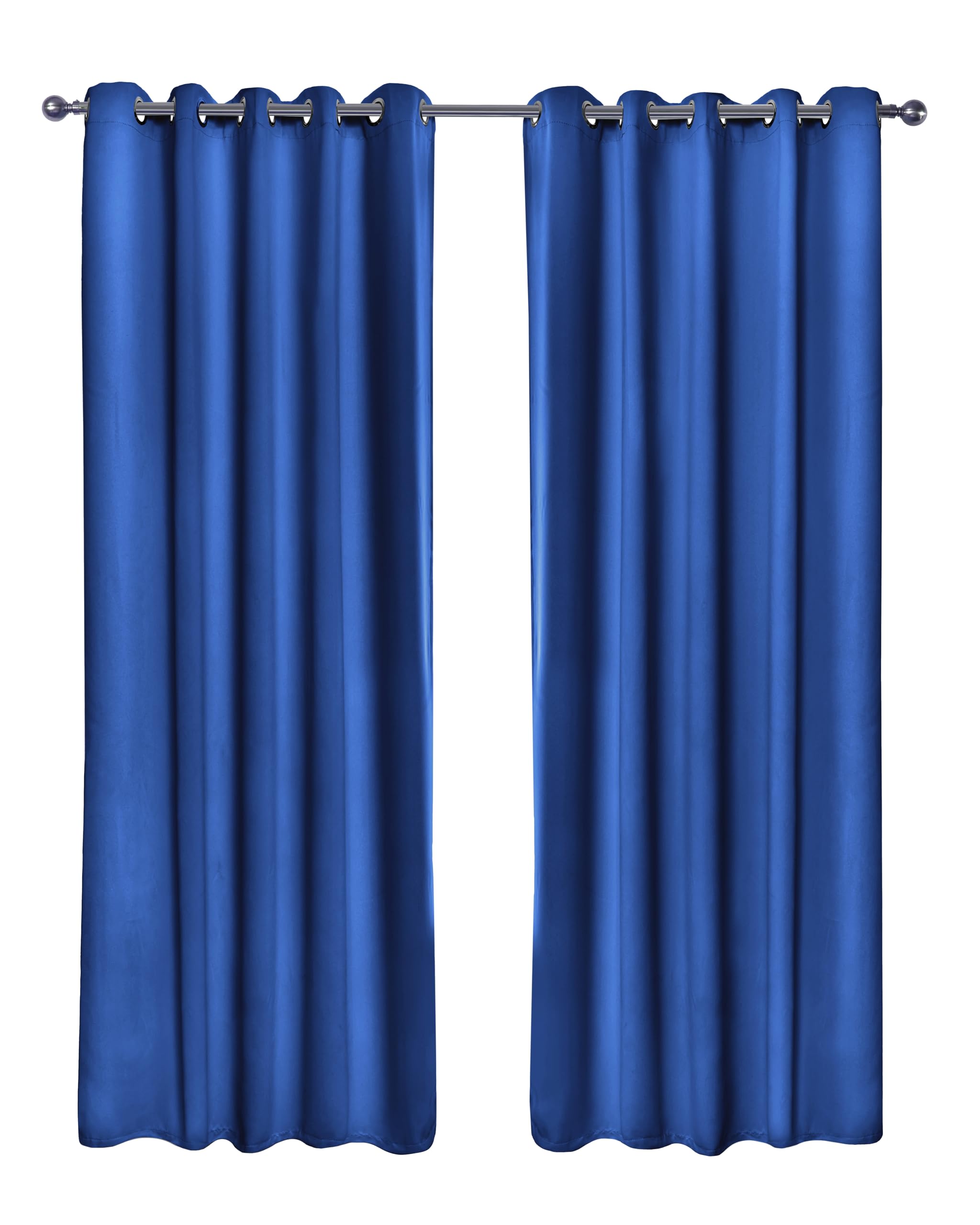 Emma Barclay Blue – Blackout Curtains For Bedroom Living Room Thermal Insulated Woven Eyelet Blackout Curtains Cali Collection (66” X 72” Inch)(Blue)