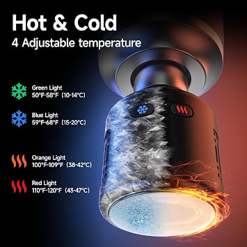 Percussion Massage Gun Deep Tissue with Heat and Cold, FSA Eligible Massager Gun for Back Neck Relief, Portable Muscle Massager with 12mm Amplitude for Home Gym, Athletes, Men Women, HSA Eligible