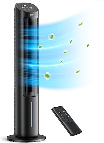 Dreo Enfriador de aire evaporativo, ventilador de enfriamiento de 40 pulgadas con oscilación de 80°, tanque de agua extraíble, paquetes de hielo,