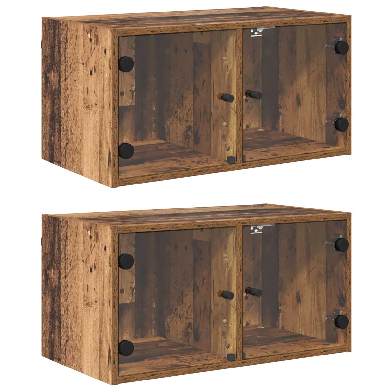 Wandschrank 2-teilig 68 x 37 x 35 cm Holz Engineered