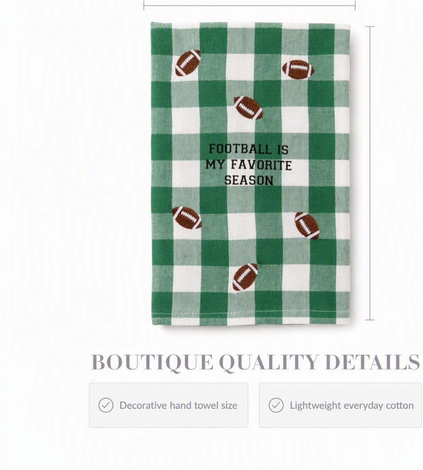 Mud Pie Football Fav Season Decorative Bar Towel, Decorative Kitchen & Hostess Gift Towel, Seasonal Kitchen Decor