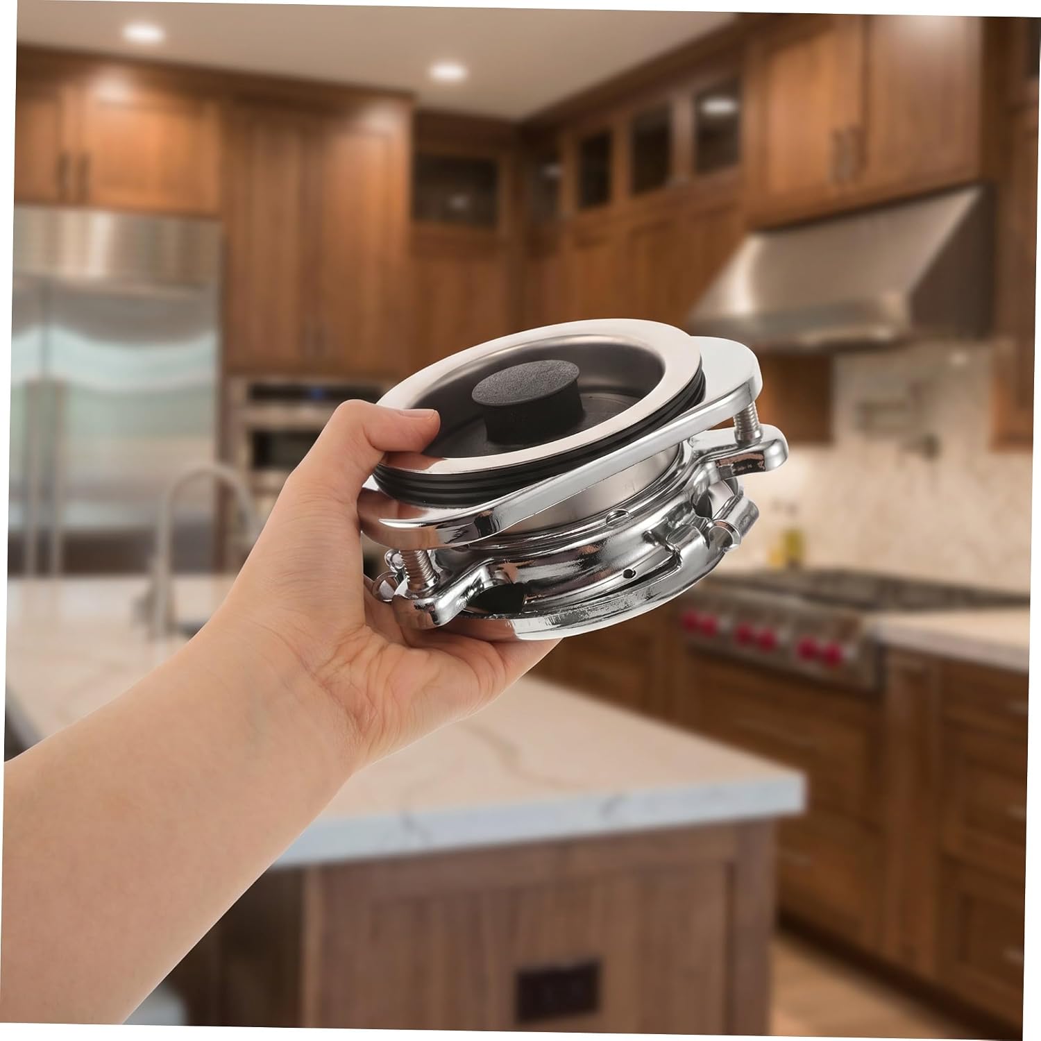 Garbage Disposal Easy Installation Stainless Steel Sink Flange Kit with Stopper and Splash Guard, Three Bolt Mount Reliable Performance for Kitchen Sink and Food Waste Disposer