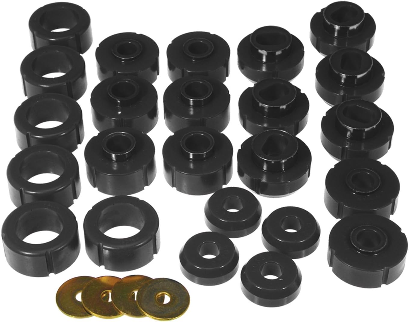 Prothane 7-114-BL Black Body and Cab Mount Bushing Kit - 24 Piece